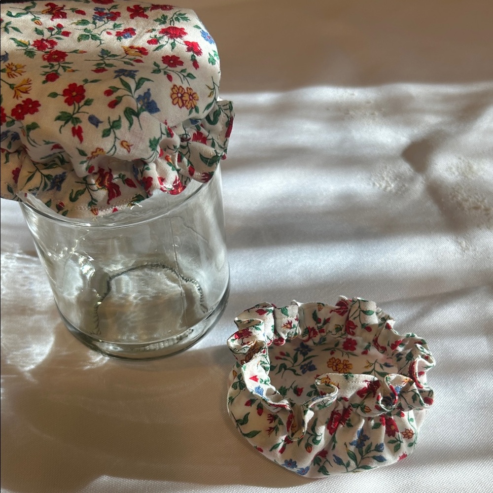 Floral Fabric Jar Covers - Set of 2 - Picture 12 of 14